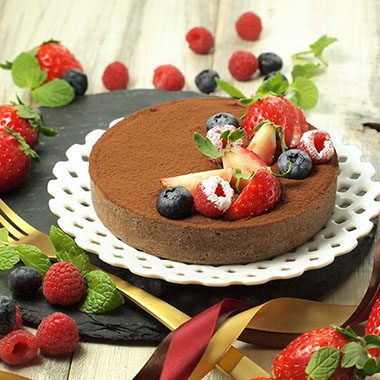 フランボワーズ風味の生チョコタルト
